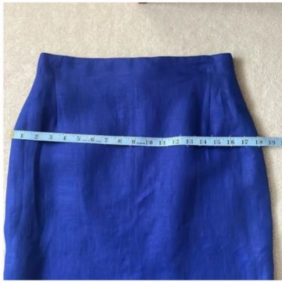 Vintage Cobalt Blue Linen Skirt - Picture 8 of 10